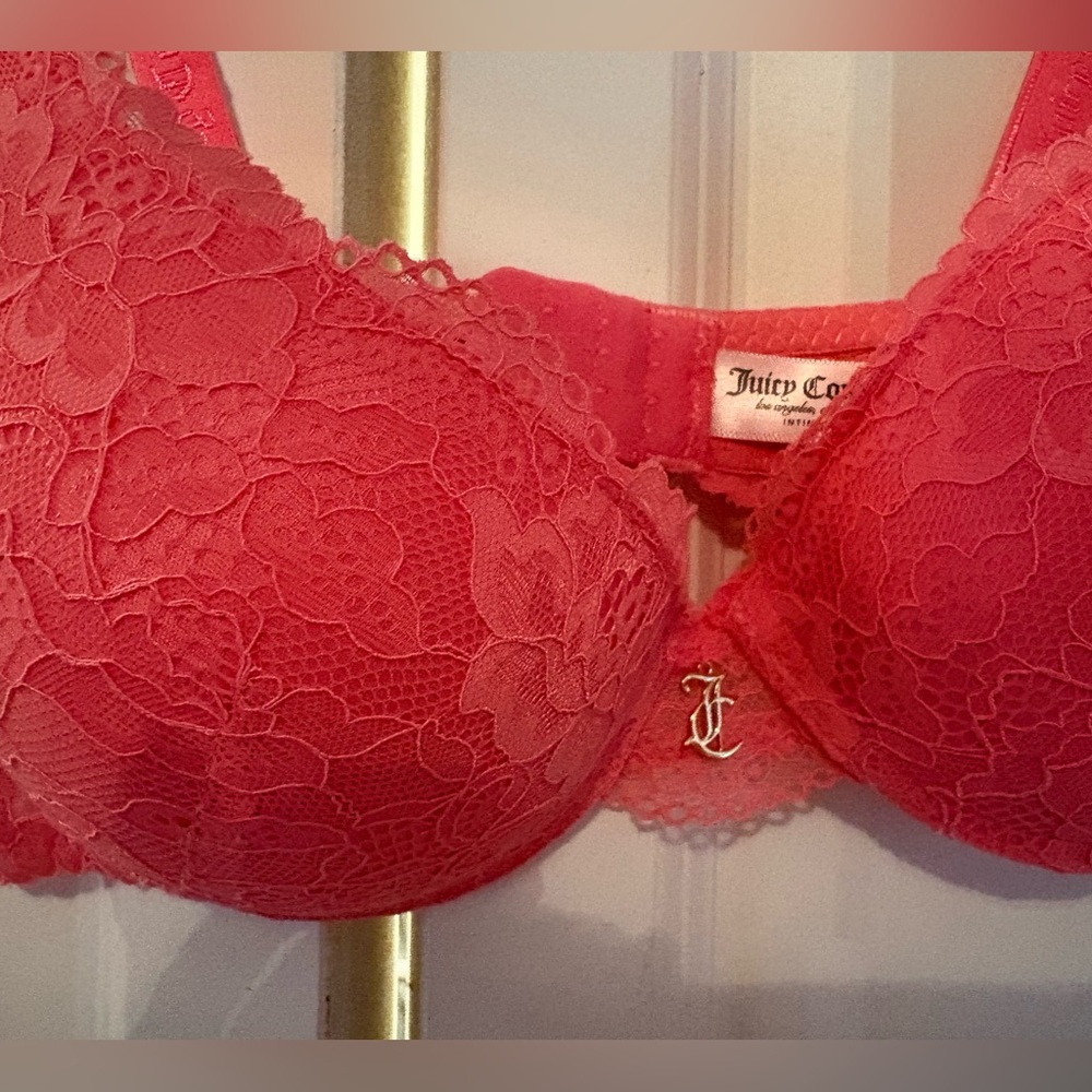 Juicy Couture Red Floral Lace Bra Intimates‎